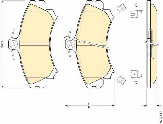 set placute frana,frana disc