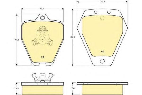 set placute frana,frana disc