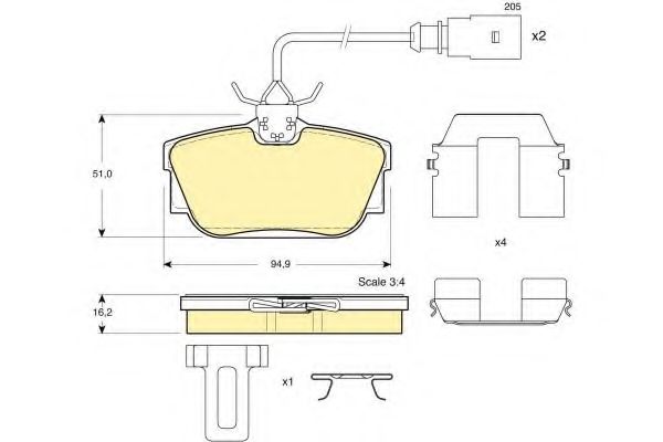 set placute frana,frana disc