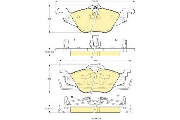 set placute frana,frana disc