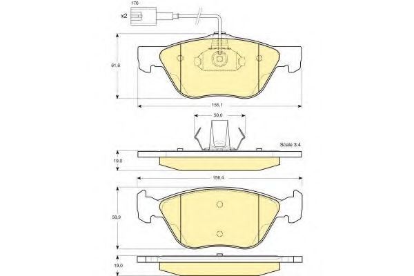 set placute frana,frana disc