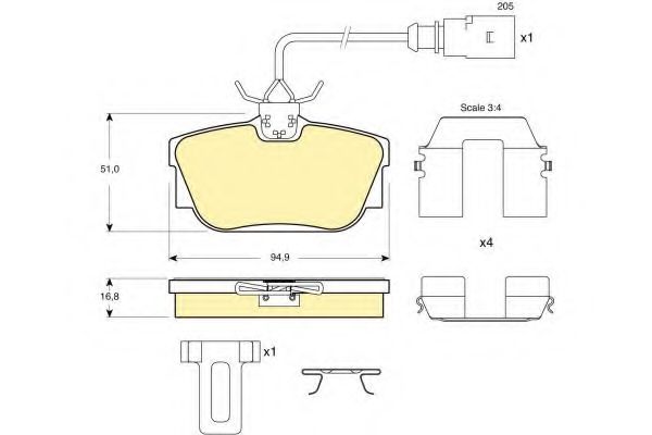 set placute frana,frana disc