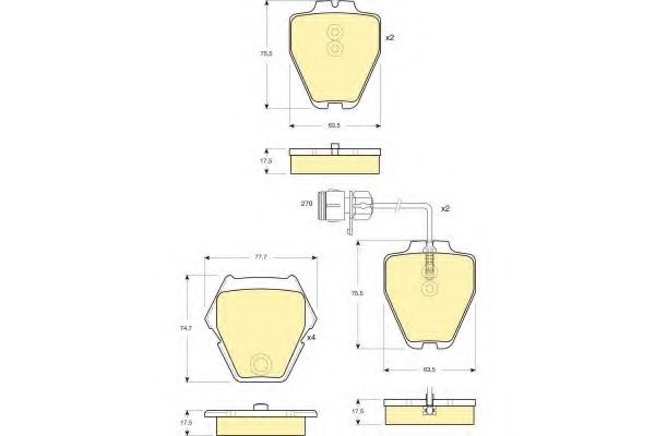 set placute frana,frana disc