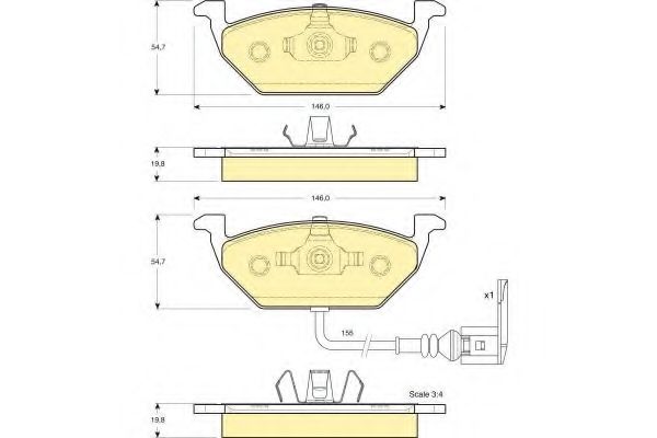 set placute frana,frana disc