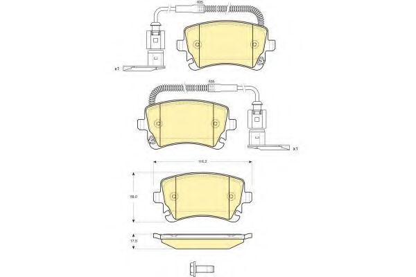 set placute frana,frana disc