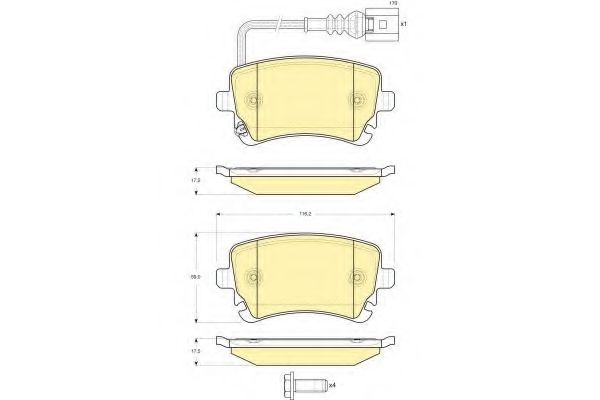 set placute frana,frana disc