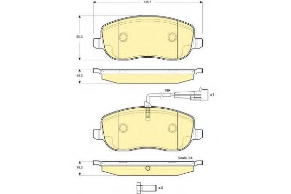 set placute frana,frana disc