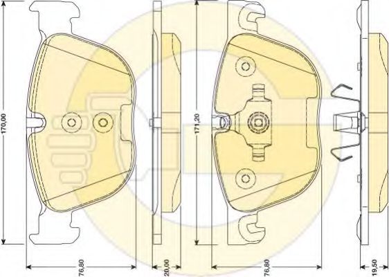 set placute frana,frana disc