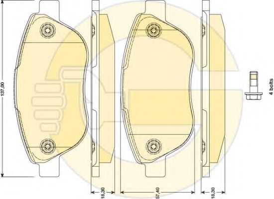 set placute frana,frana disc