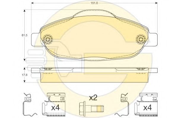 set placute frana,frana disc