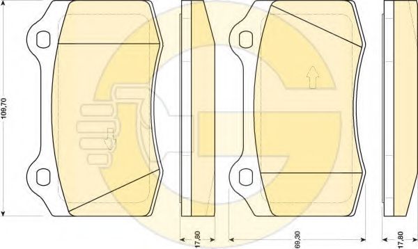 set placute frana,frana disc