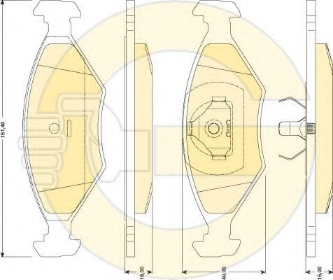 set placute frana,frana disc