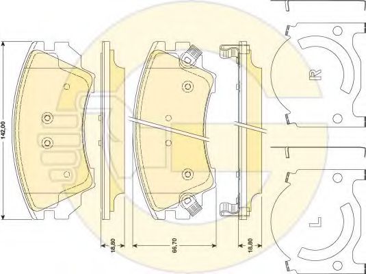 set placute frana,frana disc