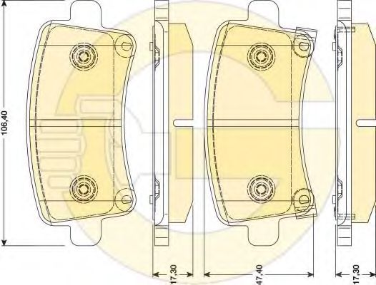 set placute frana,frana disc