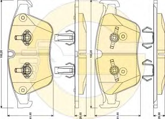 set placute frana,frana disc