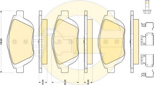 set placute frana,frana disc