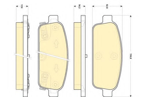 set placute frana,frana disc