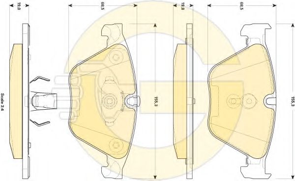 set placute frana,frana disc