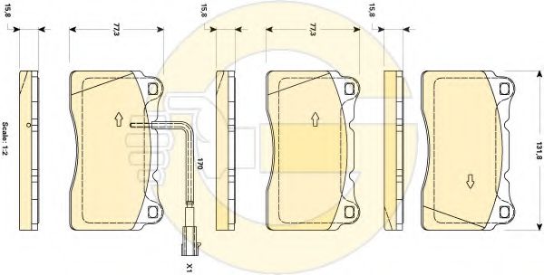 set placute frana,frana disc