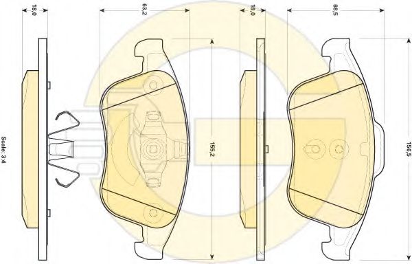 set placute frana,frana disc