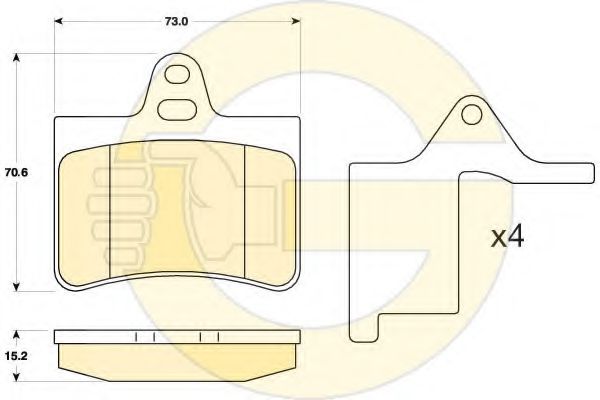 set placute frana,frana disc