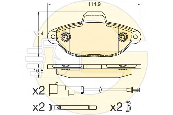 set placute frana,frana disc