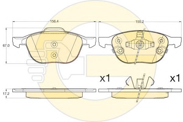 set placute frana,frana disc