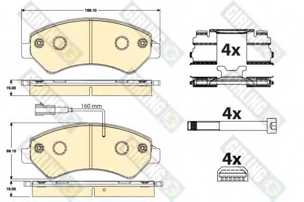 set placute frana,frana disc