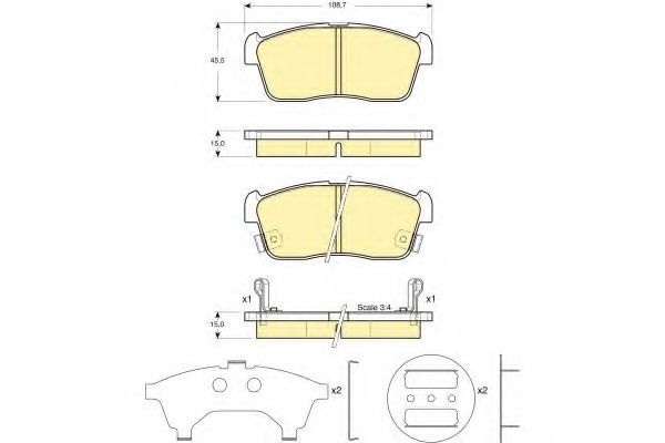 set placute frana,frana disc