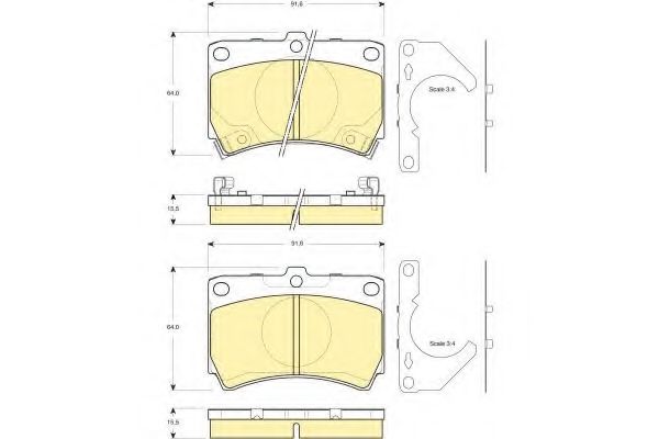 set placute frana,frana disc