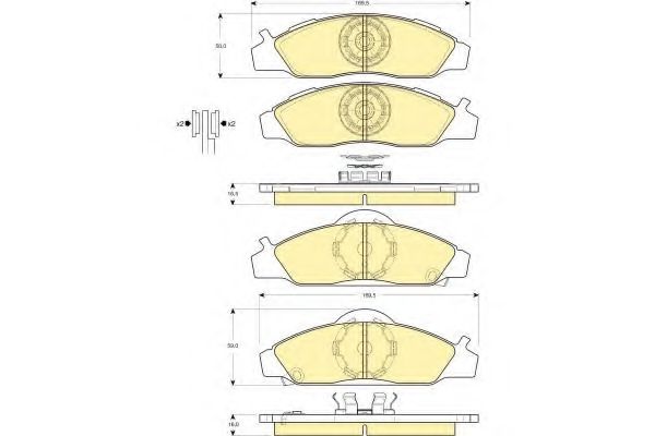 set placute frana,frana disc