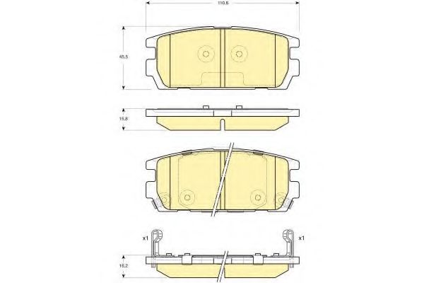 set placute frana,frana disc