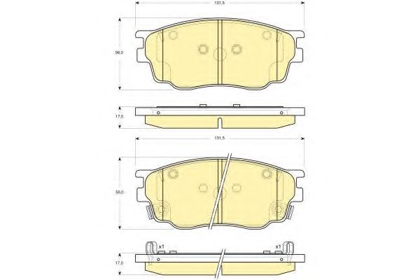 set placute frana,frana disc