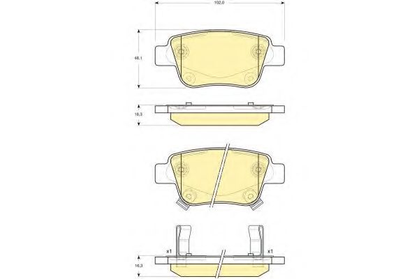 set placute frana,frana disc