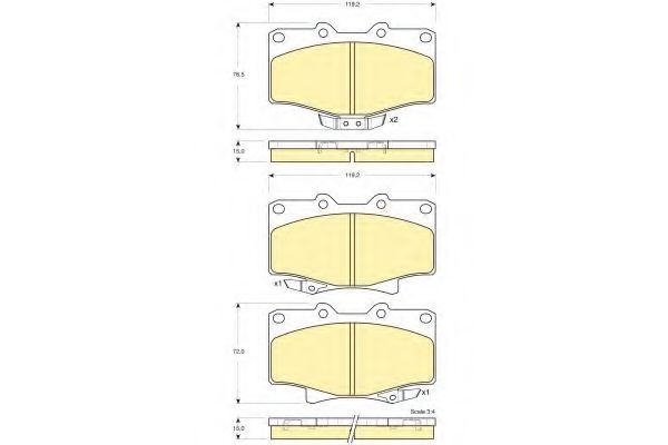 set placute frana,frana disc