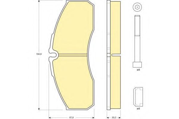 set placute frana,frana disc