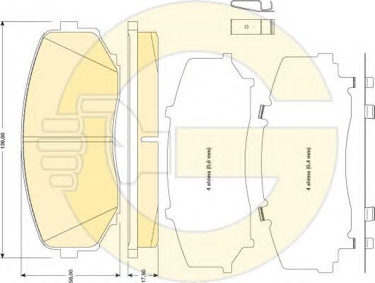 set placute frana,frana disc