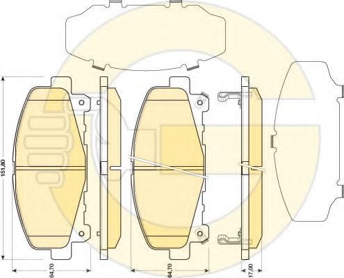 set placute frana,frana disc