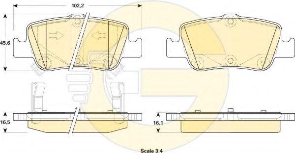 set placute frana,frana disc