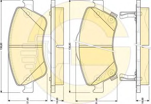 set placute frana,frana disc