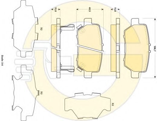 set placute frana,frana disc