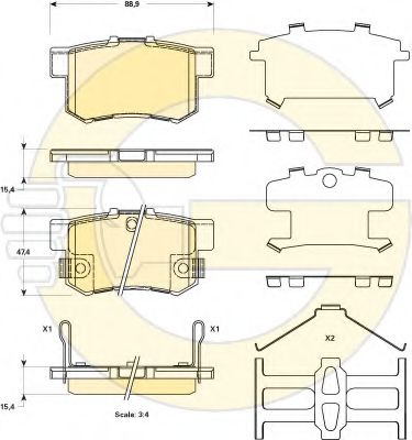 set placute frana,frana disc