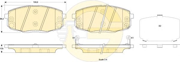 set placute frana,frana disc