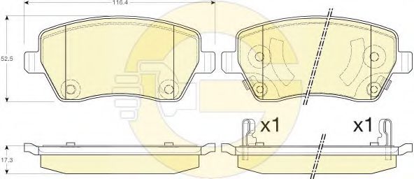 set placute frana,frana disc