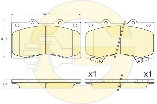 set placute frana,frana disc