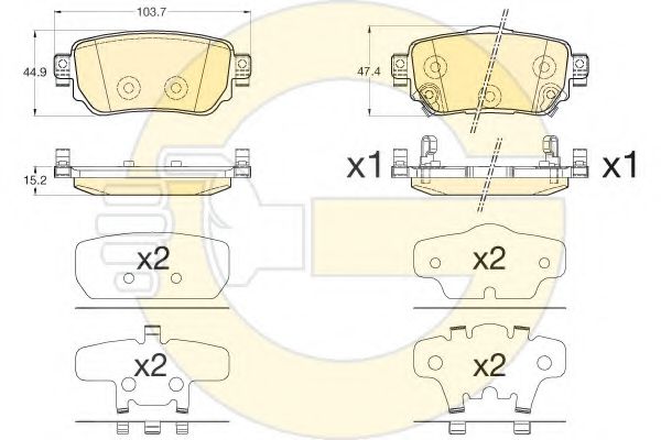 set placute frana,frana disc