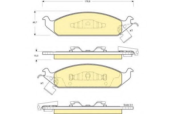 set placute frana,frana disc