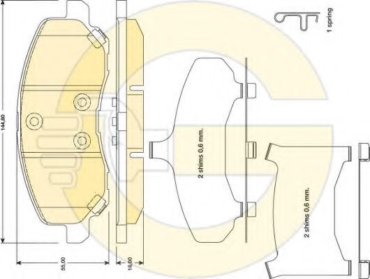 set placute frana,frana disc