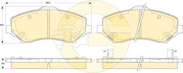 set placute frana,frana disc