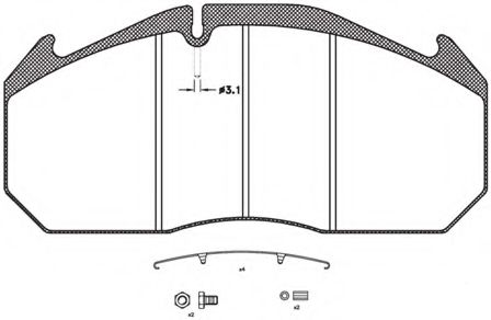 set placute frana,frana disc